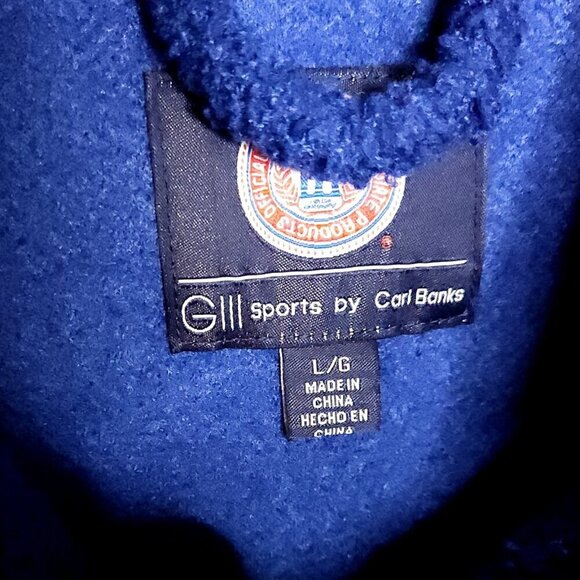 GIII Sports University Of Kansas Mens Blue Teddy Quarter Zip Pullover - Picture 5 of 10